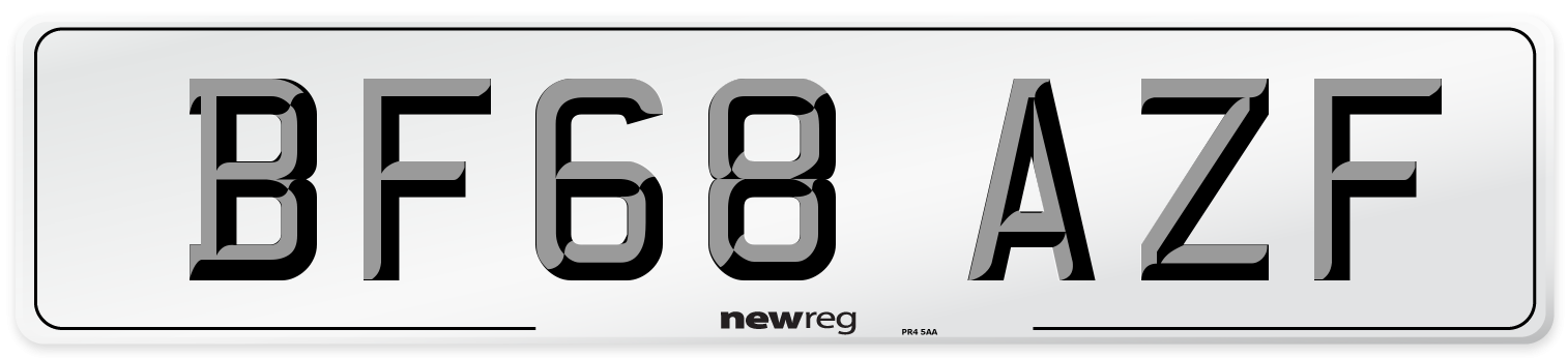 BF68 AZF Number Plate from New Reg